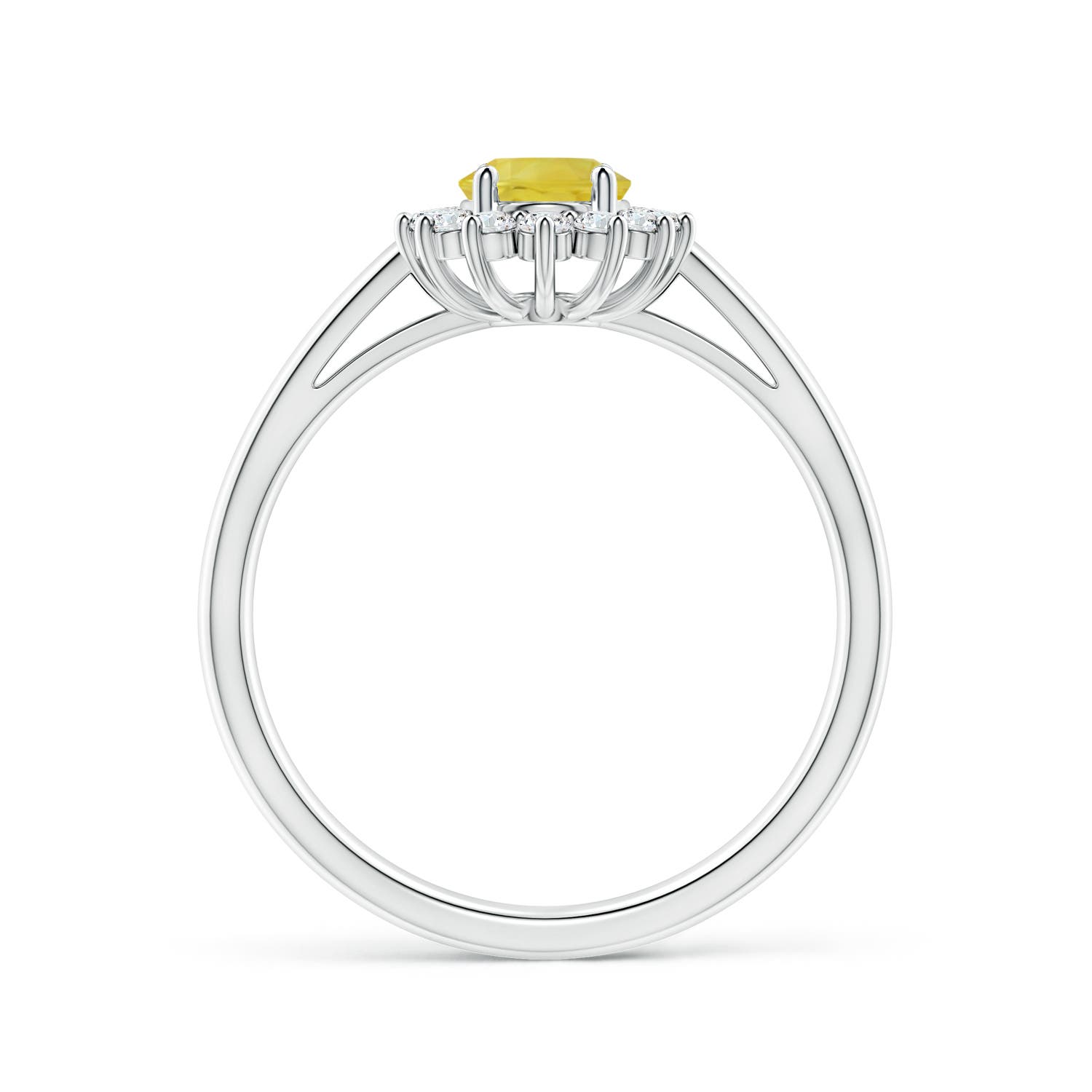 A - Yellow Sapphire / 1.25 CT / 14 KT White Gold