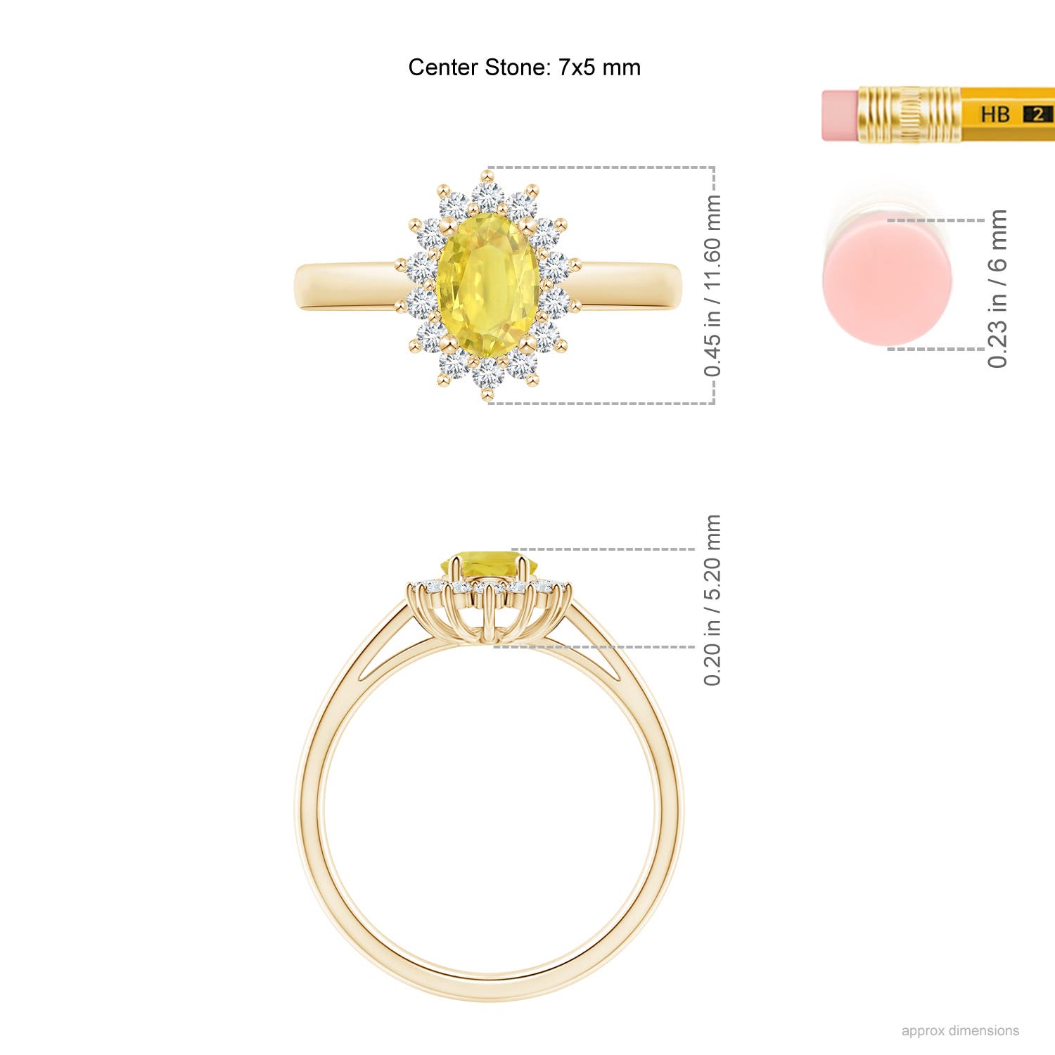 A - Yellow Sapphire / 1.25 CT / 14 KT Yellow Gold