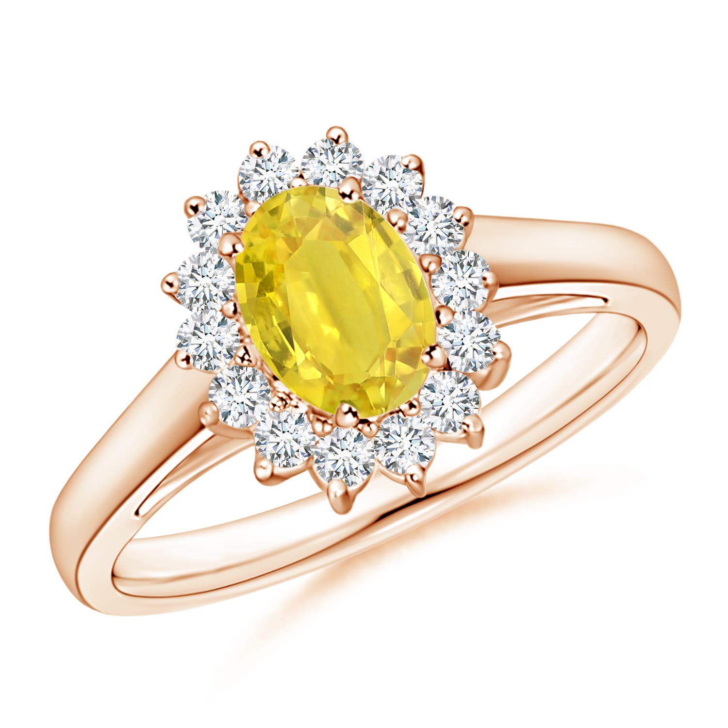 AA - Yellow Sapphire / 1.25 CT / 14 KT Rose Gold