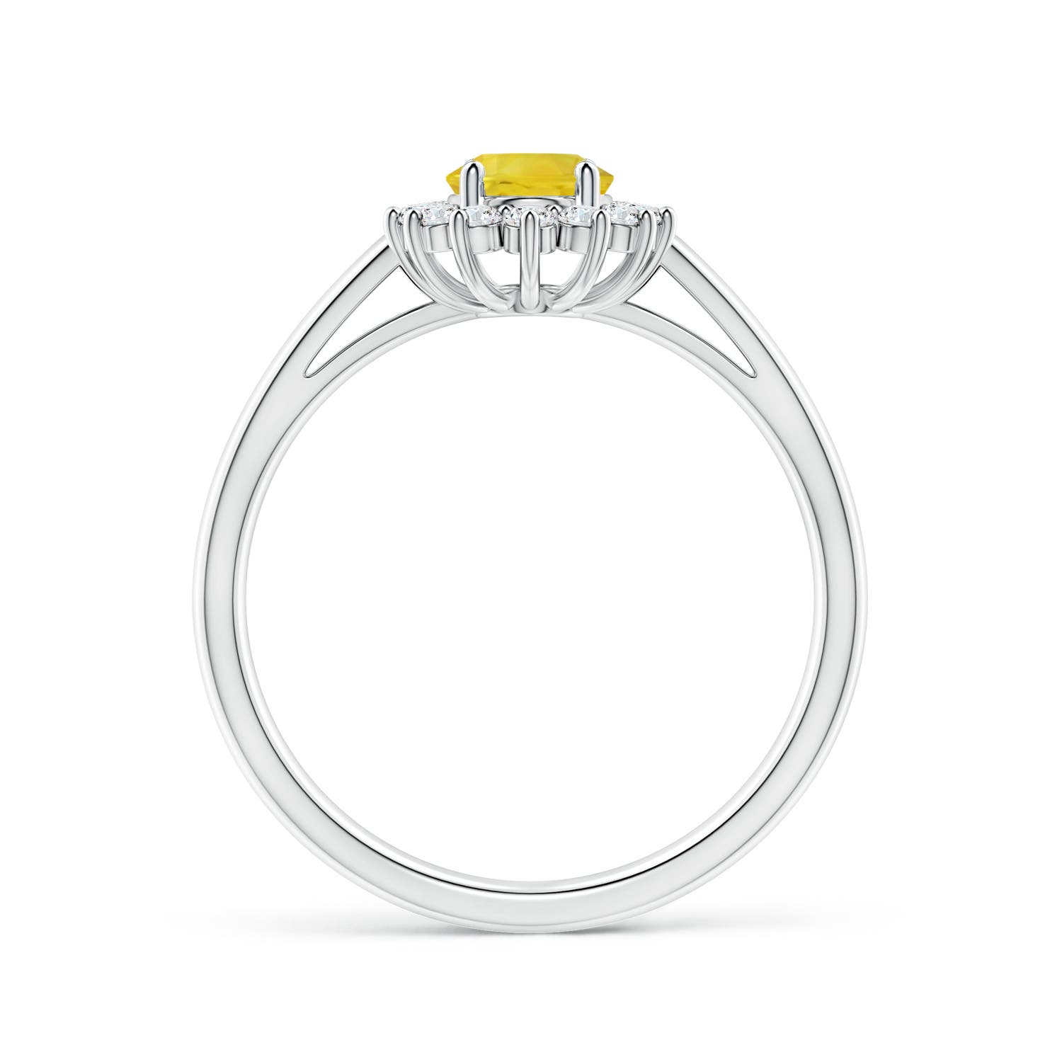 AA - Yellow Sapphire / 1.25 CT / 14 KT White Gold