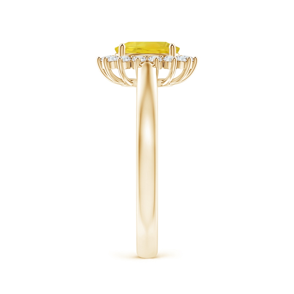 7x5mm AA Princess Diana Inspired Yellow Sapphire Ring with Halo in Yellow Gold side-2