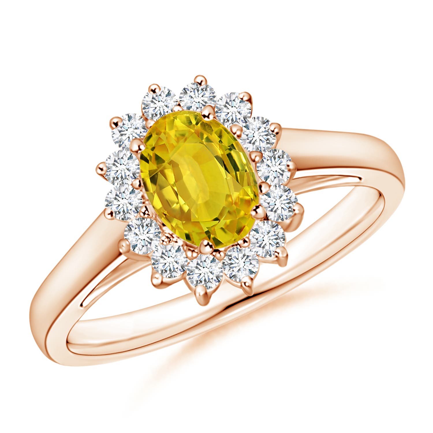 AAAA - Yellow Sapphire / 1.25 CT / 14 KT Rose Gold