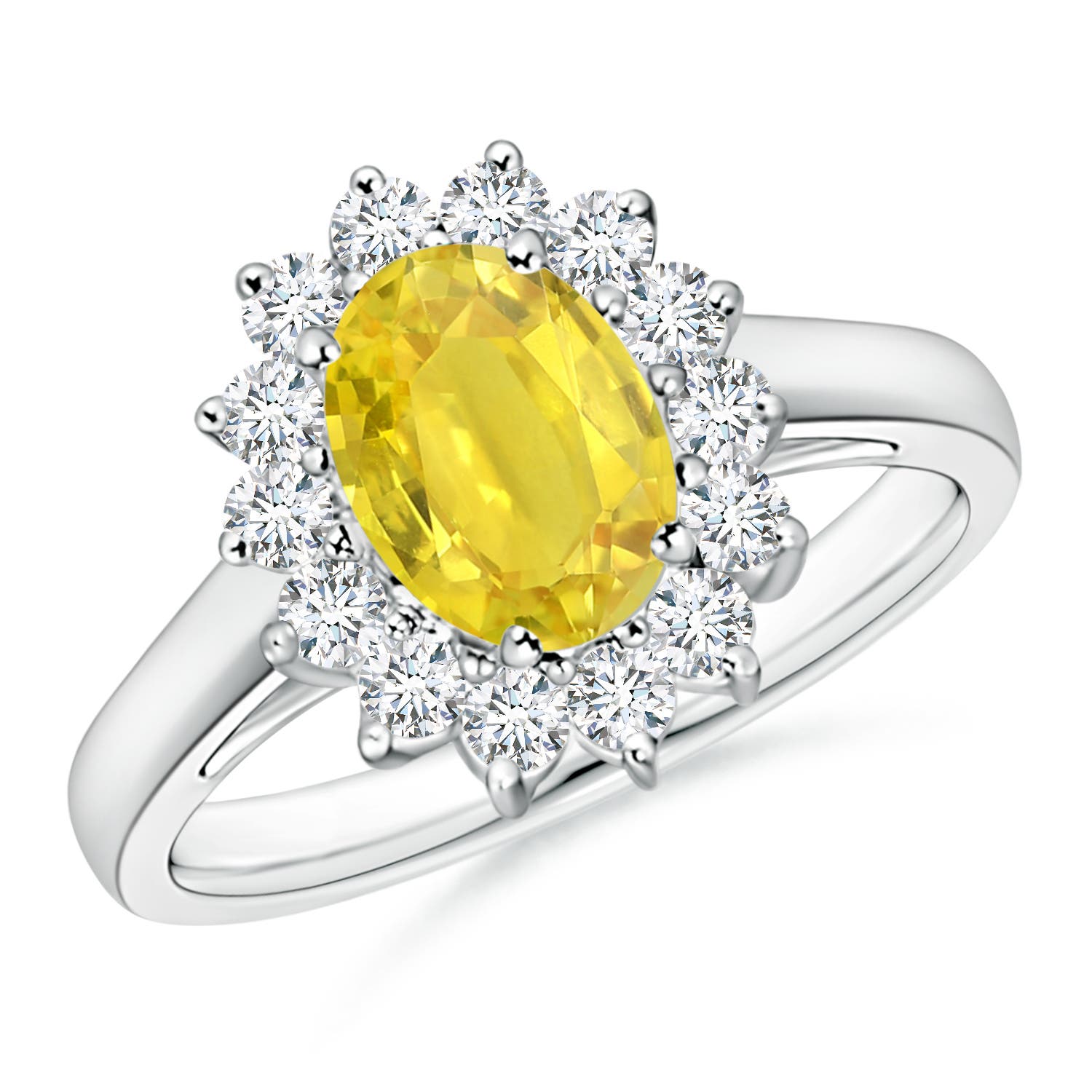 AA - Yellow Sapphire / 1.85 CT / 14 KT White Gold