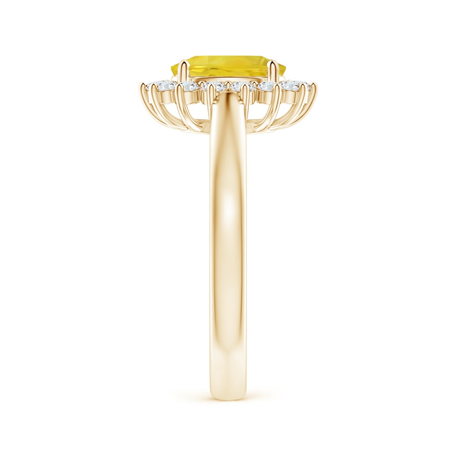 8x6mm AA Princess Diana Inspired Yellow Sapphire Ring with Halo in Yellow Gold side-2
