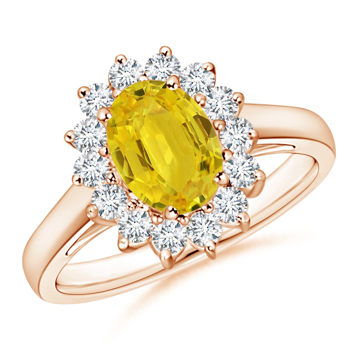 AAA - Yellow Sapphire / 1.85 CT / 14 KT Rose Gold