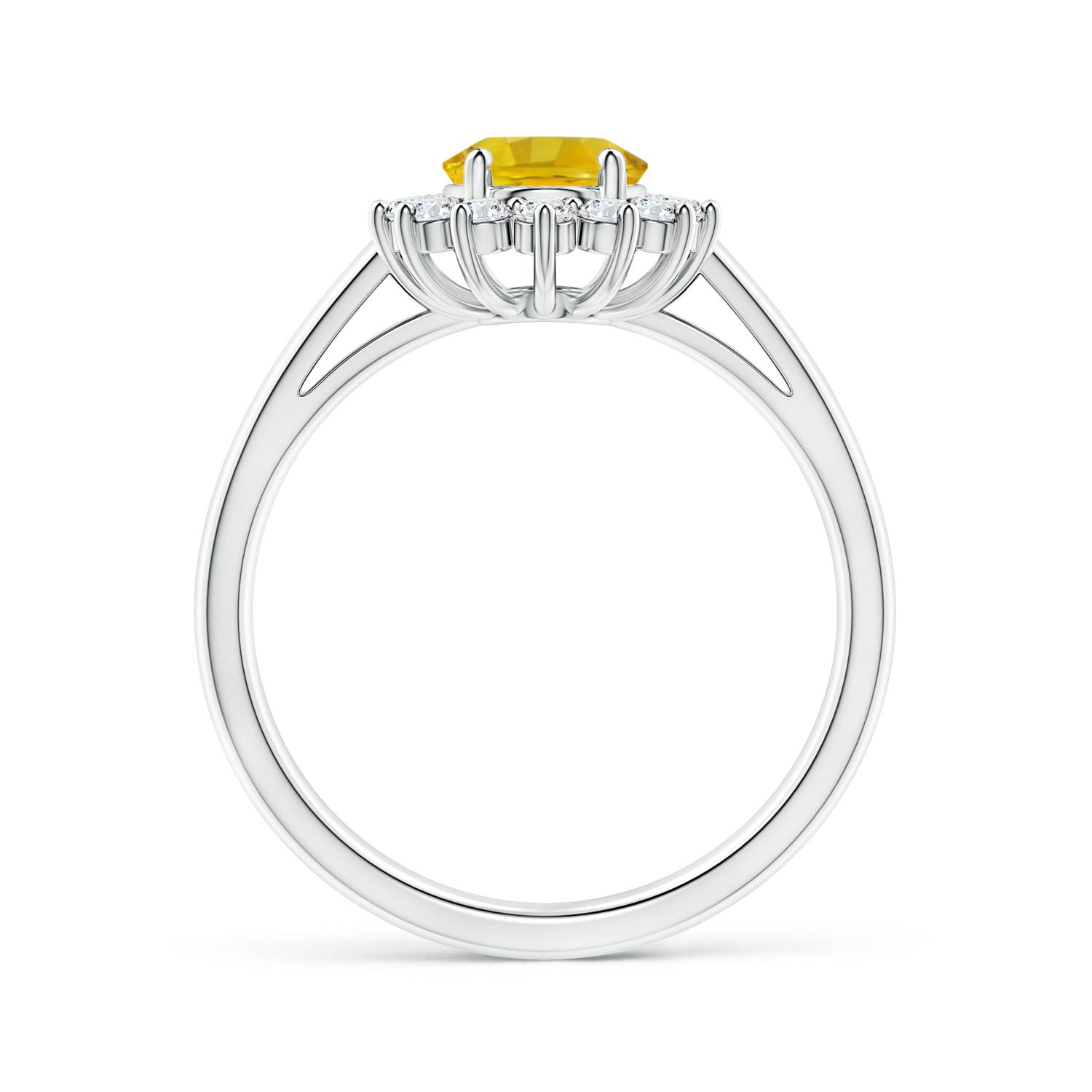 AAAA - Yellow Sapphire / 1.85 CT / 14 KT White Gold