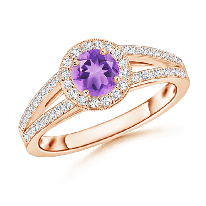 A - Amethyst / 0.75 CT / 14 KT Rose Gold