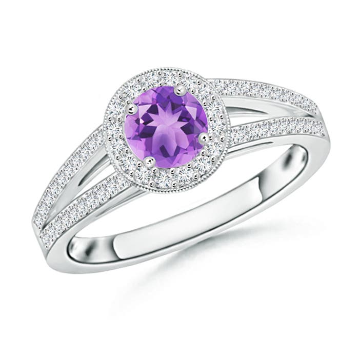 A - Amethyst / 0.75 CT / 14 KT White Gold