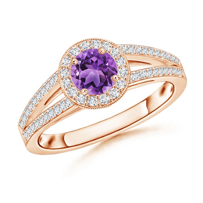 AA - Amethyst / 0.75 CT / 14 KT Rose Gold