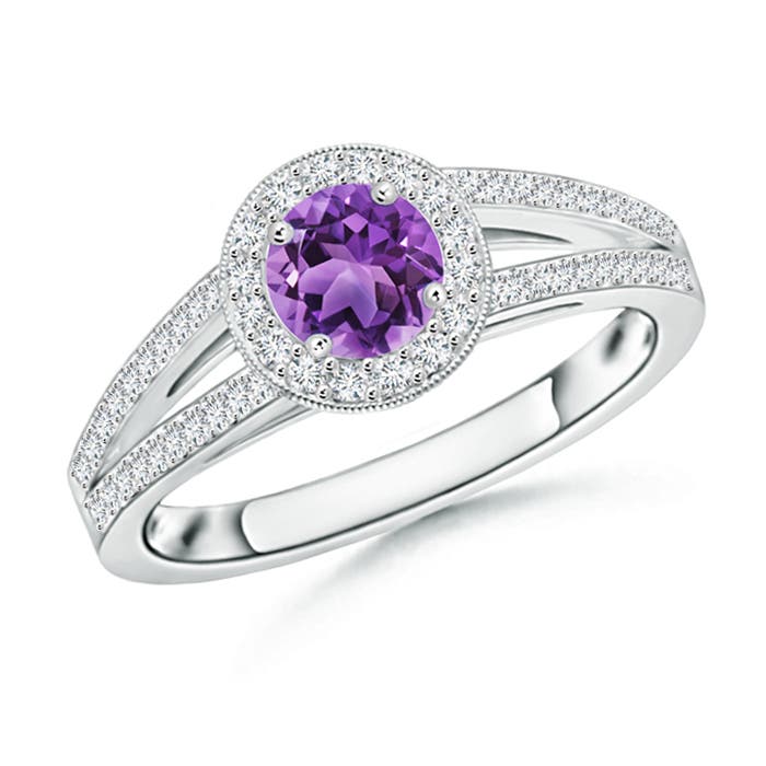 AA - Amethyst / 0.75 CT / 14 KT White Gold