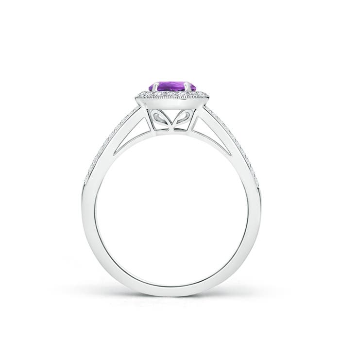 AA - Amethyst / 0.75 CT / 14 KT White Gold