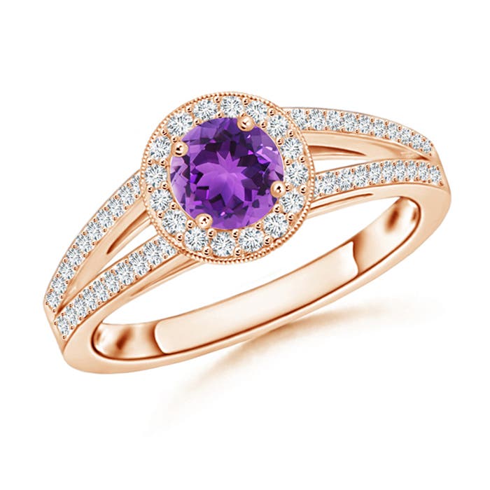 AAA - Amethyst / 0.75 CT / 14 KT Rose Gold