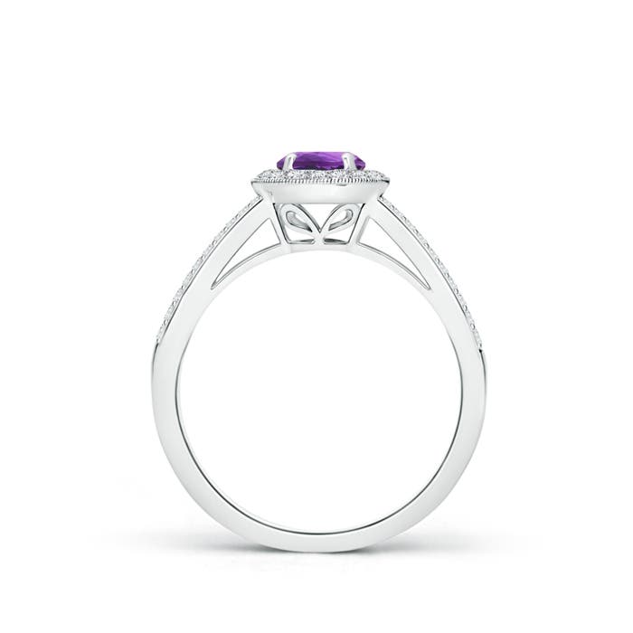 AAA - Amethyst / 0.75 CT / 14 KT White Gold