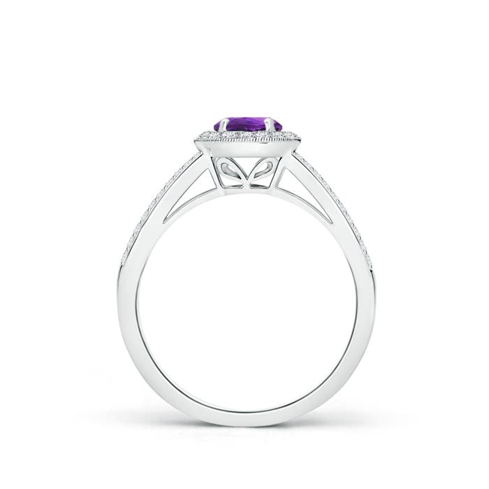 AAAA - Amethyst / 0.75 CT / 14 KT White Gold