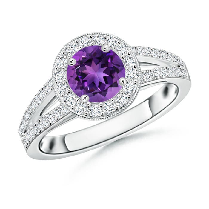 AAAA - Amethyst / 1.25 CT / 14 KT White Gold