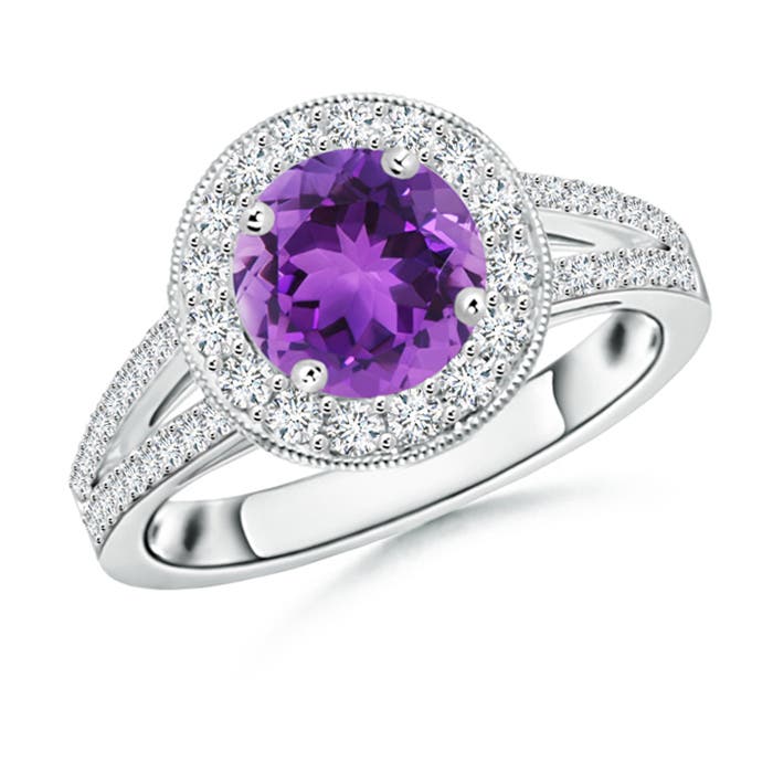 AAA - Amethyst / 1.74 CT / 14 KT White Gold