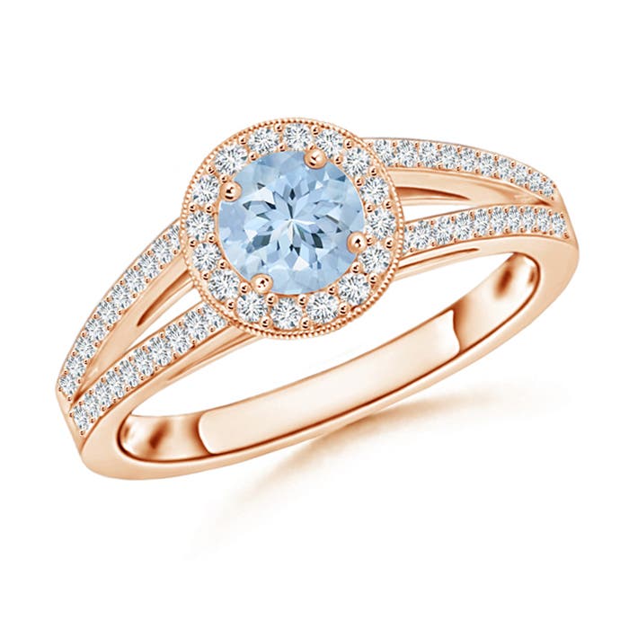 AA - Aquamarine / 0.7 CT / 14 KT Rose Gold