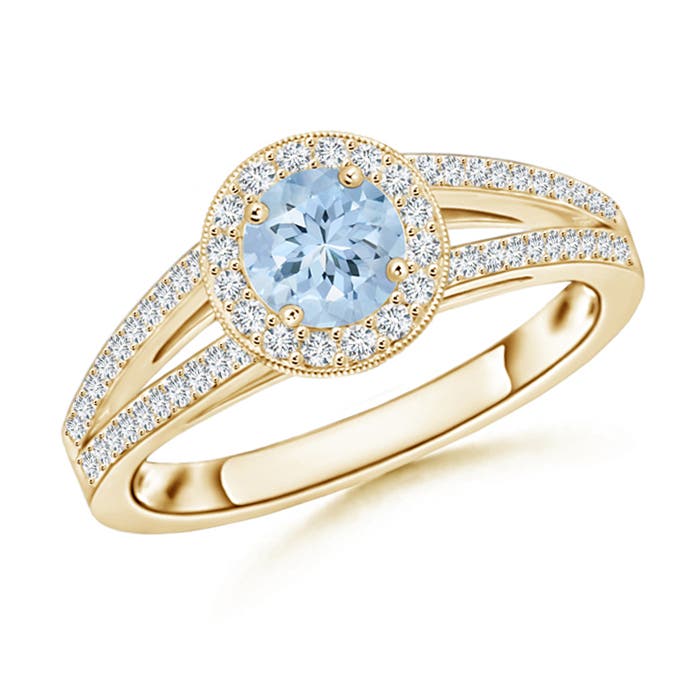 AA - Aquamarine / 0.7 CT / 14 KT Yellow Gold