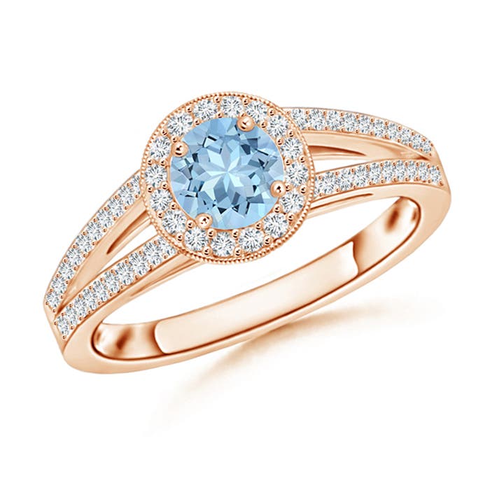 AAA - Aquamarine / 0.7 CT / 14 KT Rose Gold