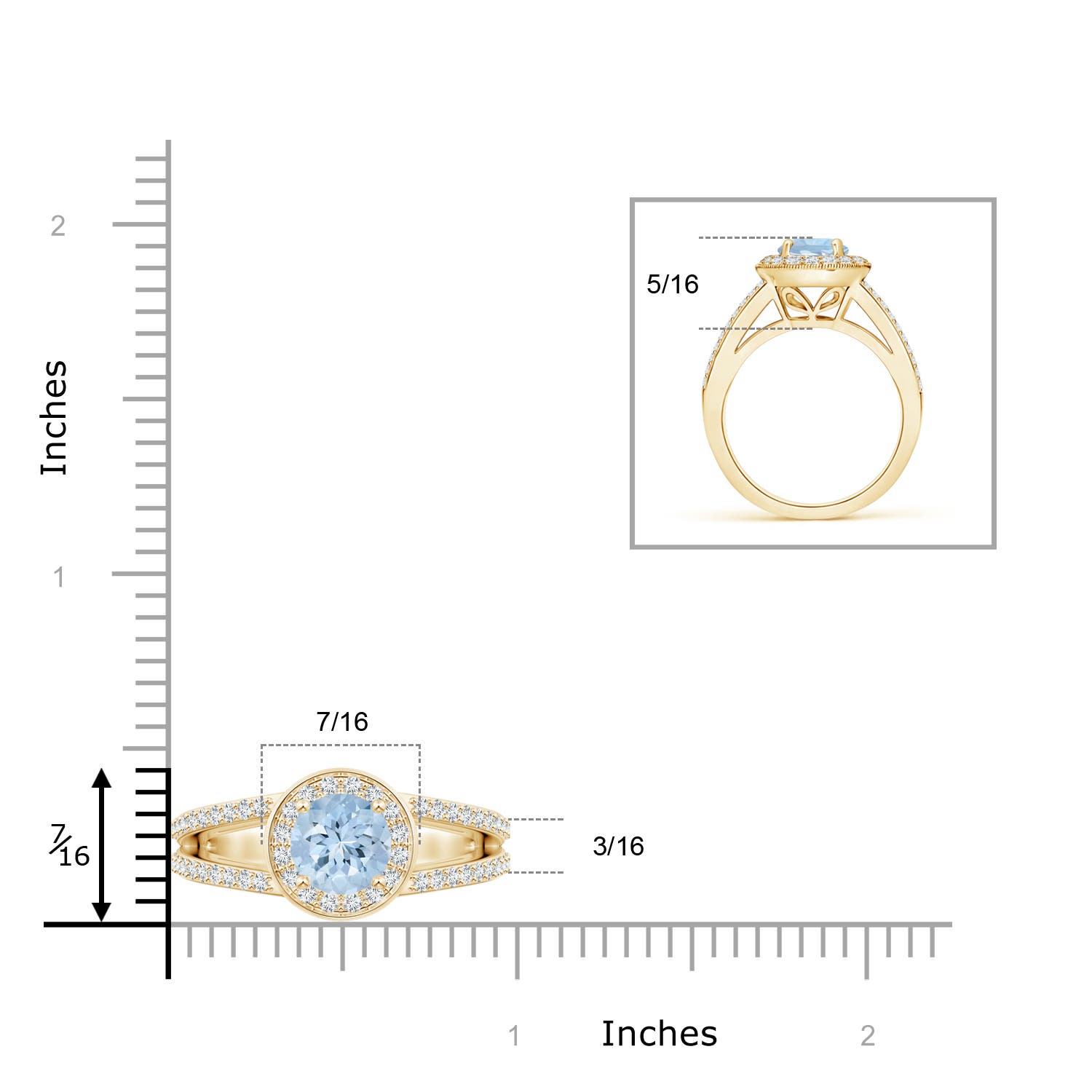 AA - Aquamarine / 1.71 CT / 14 KT Yellow Gold