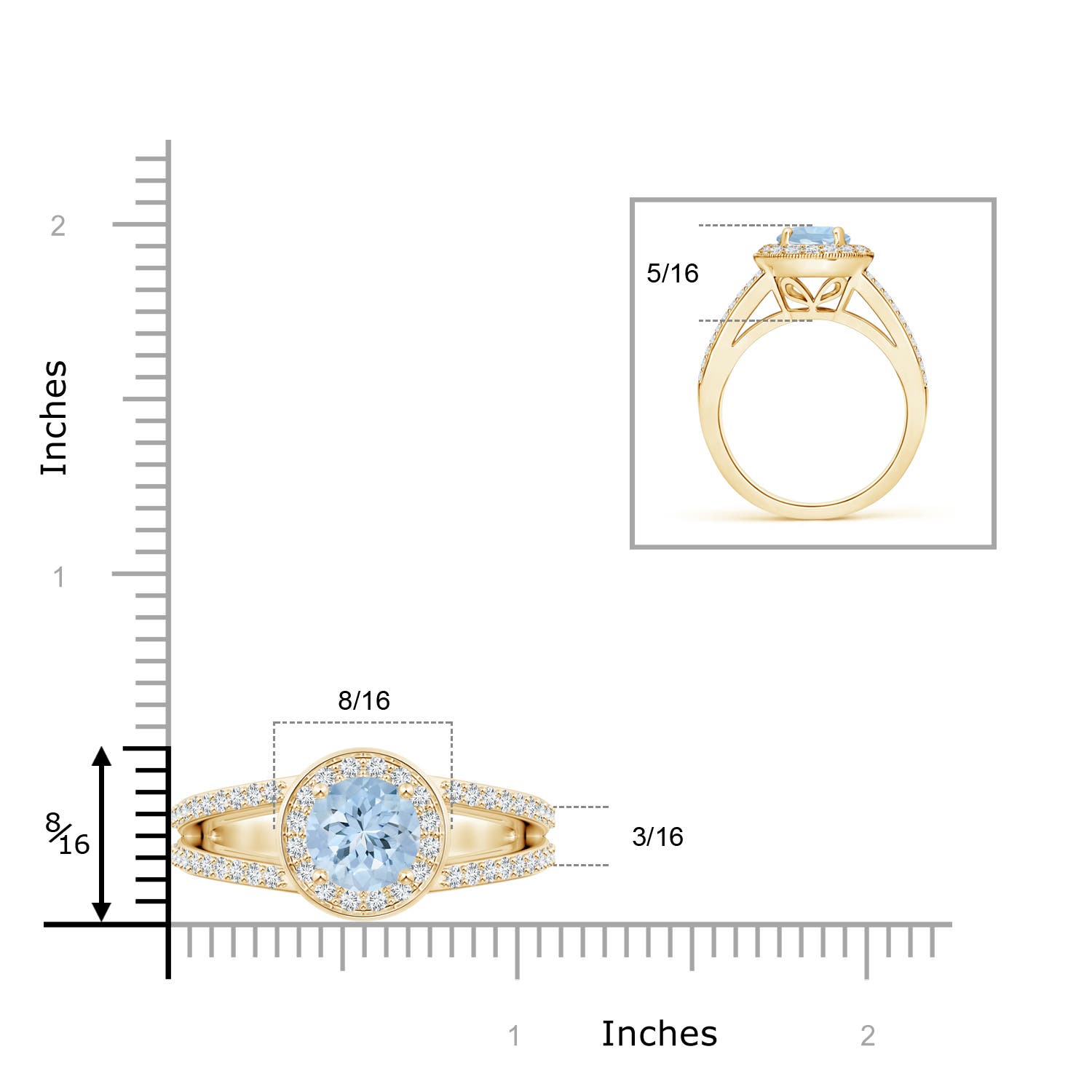 AA - Aquamarine / 2.26 CT / 14 KT Yellow Gold