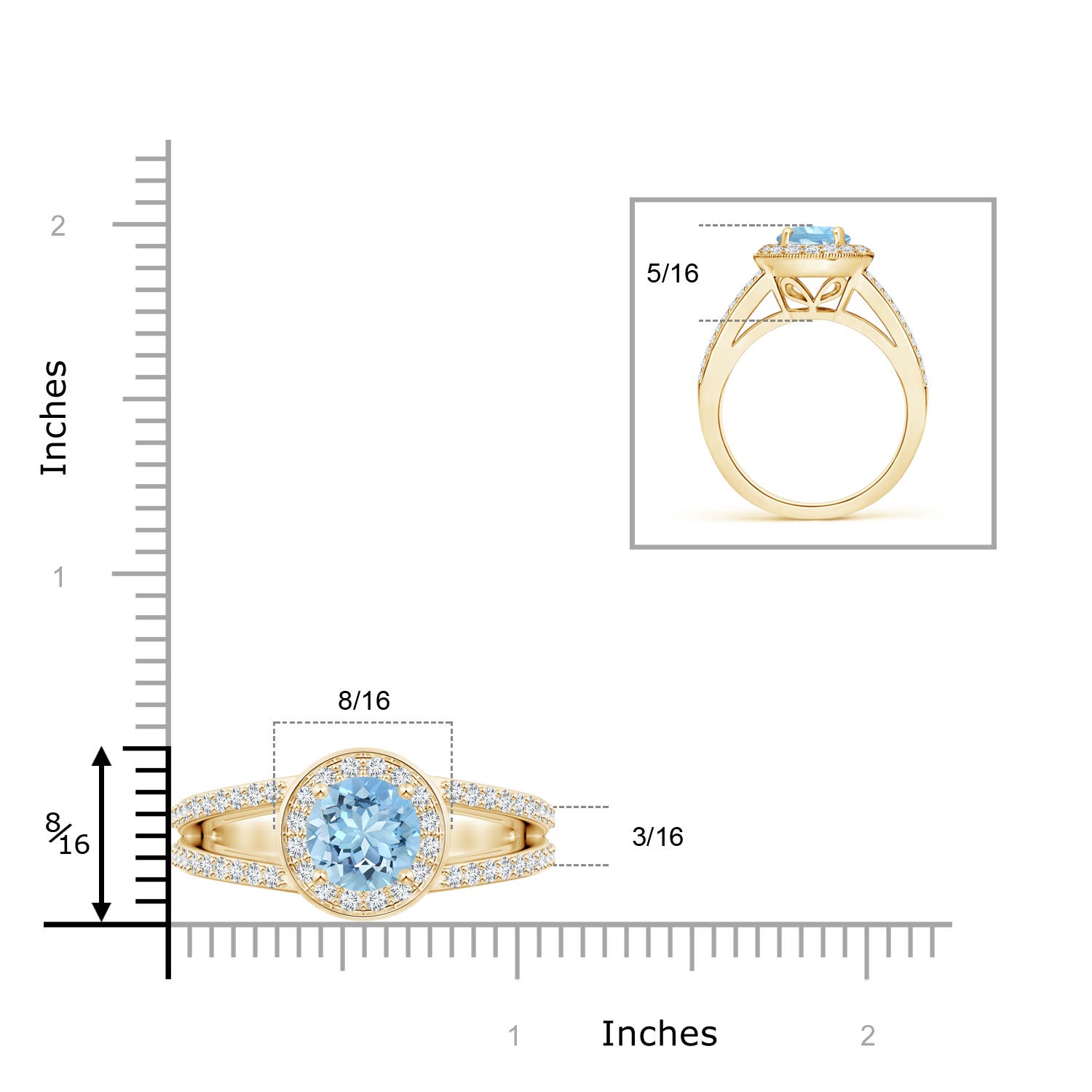 AAAA - Aquamarine / 2.26 CT / 14 KT Yellow Gold