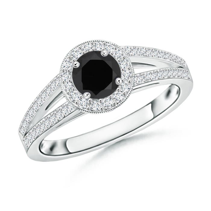 AAA - Black Onyx / 0.65 CT / 14 KT White Gold