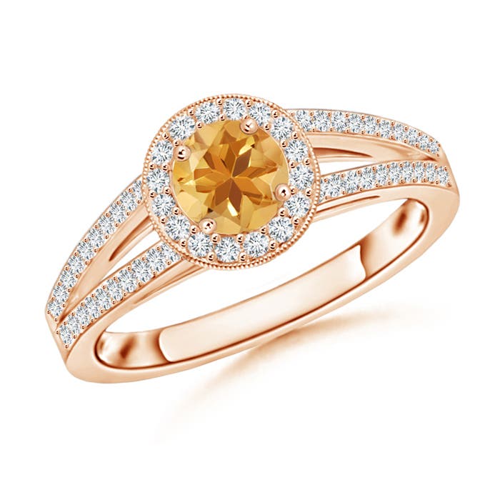 A - Citrine / 0.75 CT / 14 KT Rose Gold