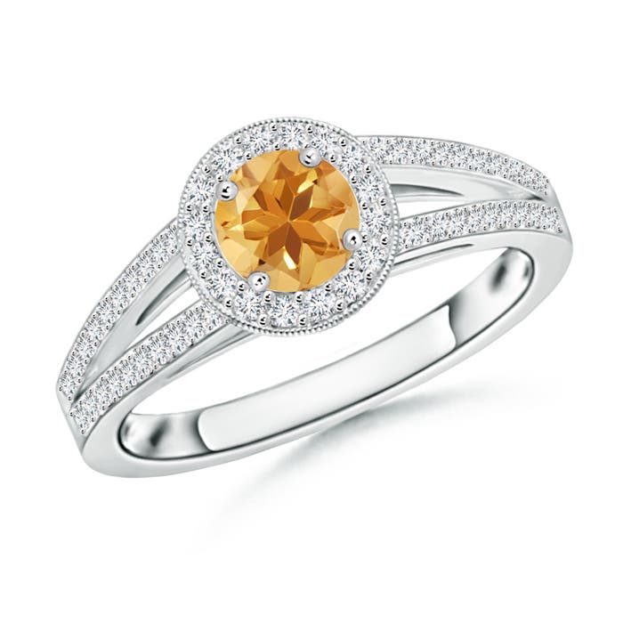 A - Citrine / 0.75 CT / 14 KT White Gold