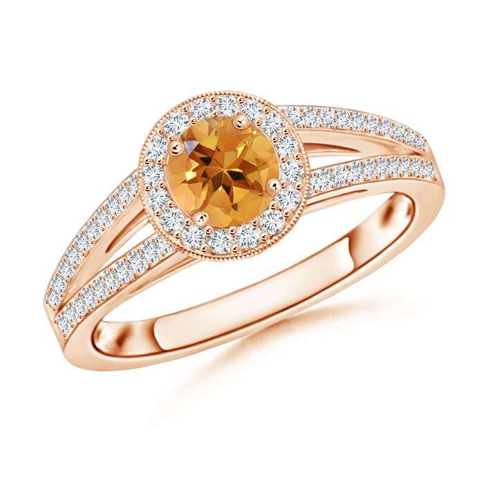 AA - Citrine / 0.75 CT / 14 KT Rose Gold