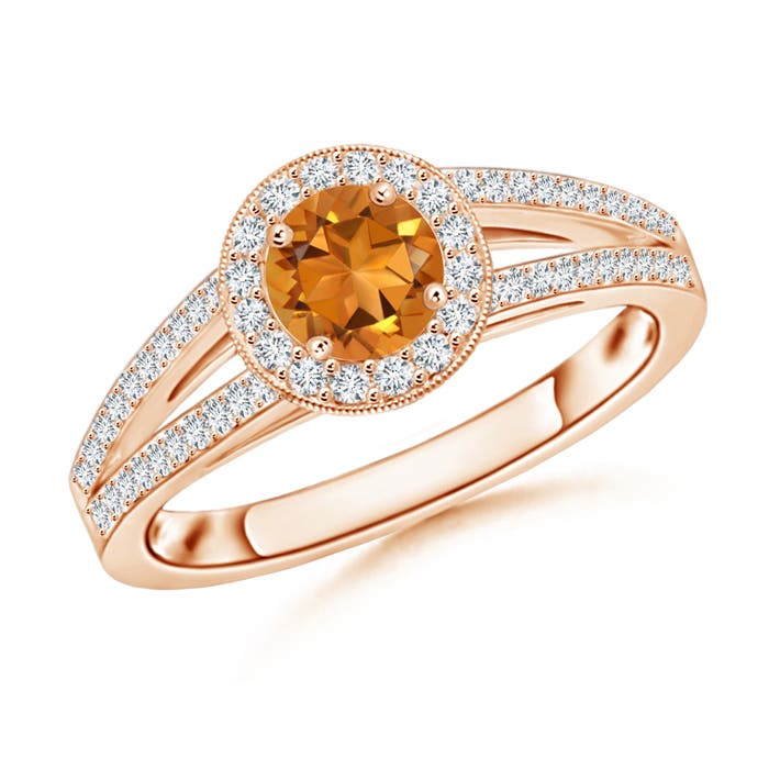 AAA - Citrine / 0.75 CT / 14 KT Rose Gold