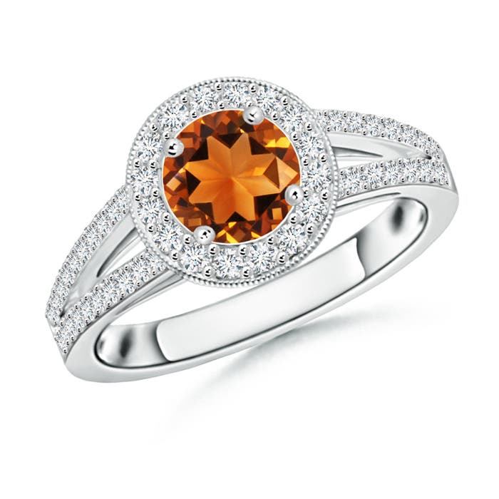 AAAA - Citrine / 1.15 CT / 14 KT White Gold