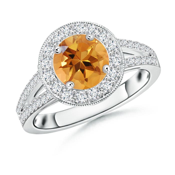 AA - Citrine / 1.84 CT / 14 KT White Gold