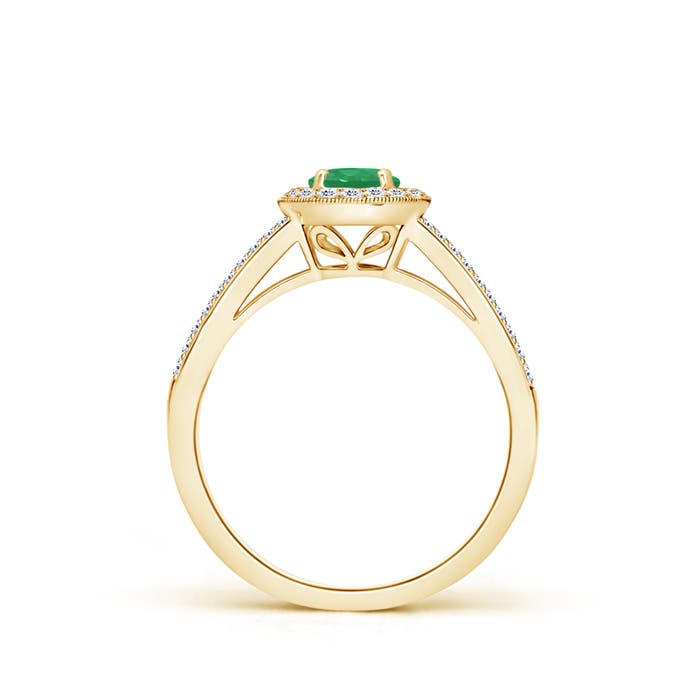 A - Emerald / 0.75 CT / 14 KT Yellow Gold