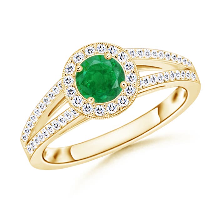 AA - Emerald / 0.75 CT / 14 KT Yellow Gold