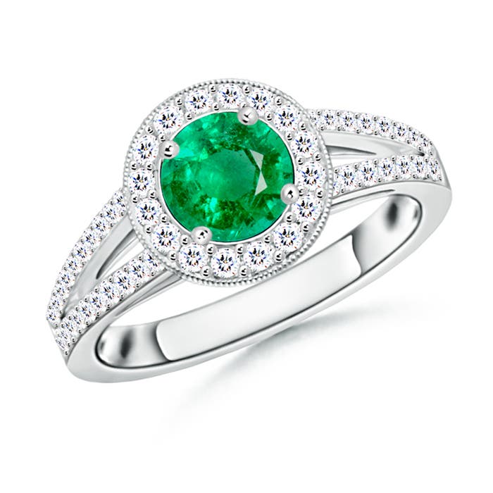 AAA - Emerald / 1.2 CT / 14 KT White Gold