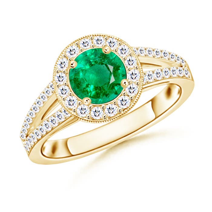 AAA - Emerald / 1.2 CT / 14 KT Yellow Gold