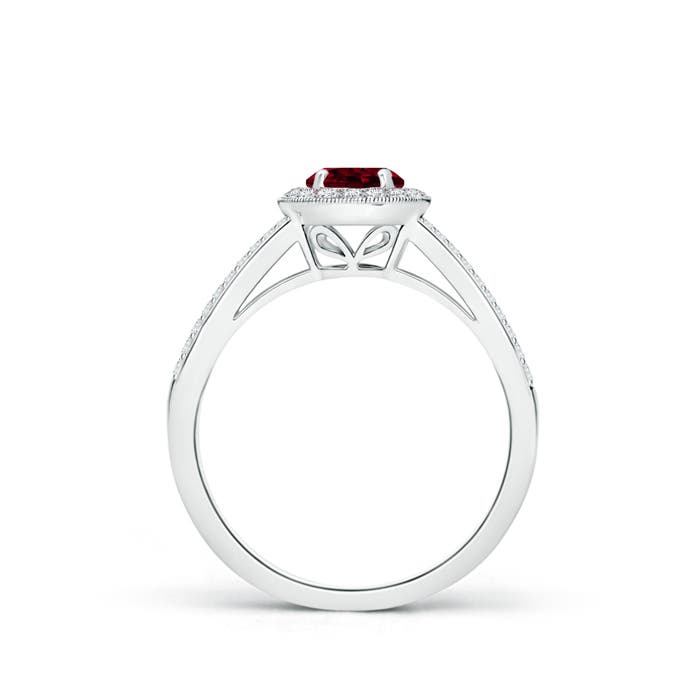 A - Garnet / 0.9 CT / 14 KT White Gold