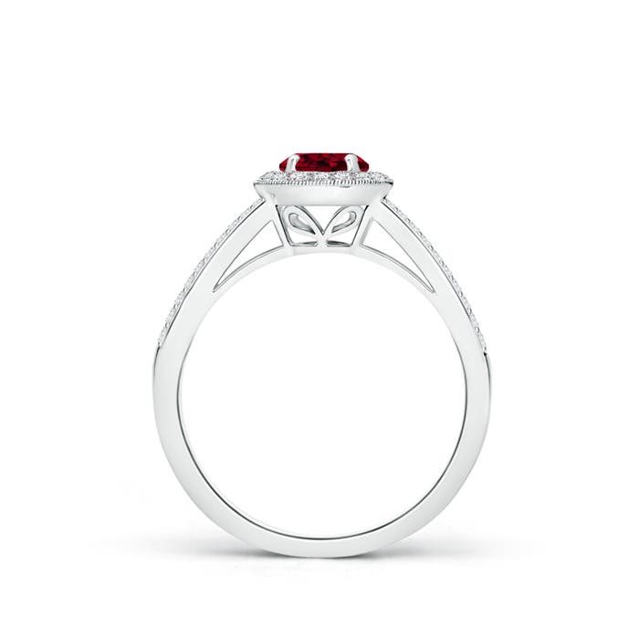 AA - Garnet / 0.9 CT / 14 KT White Gold