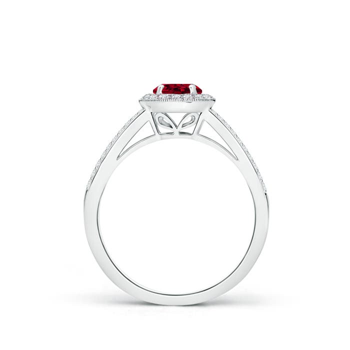 AAA - Garnet / 0.9 CT / 14 KT White Gold