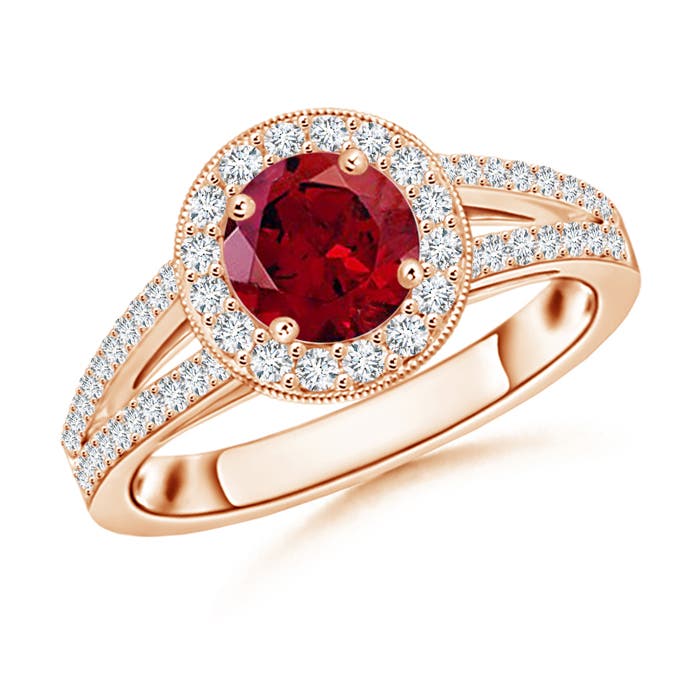 AAAA - Garnet / 1.45 CT / 14 KT Rose Gold