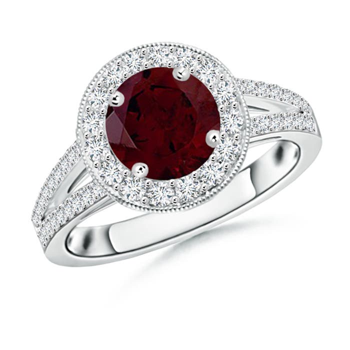 A - Garnet / 2.09 CT / 14 KT White Gold