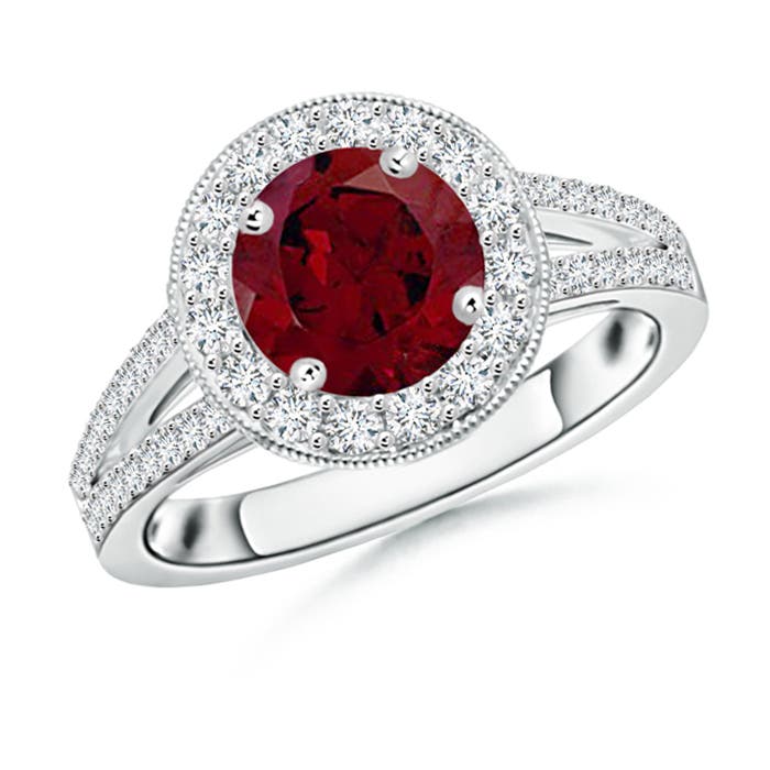 AA - Garnet / 2.09 CT / 14 KT White Gold