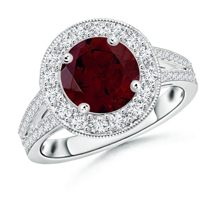 A - Garnet / 2.86 CT / 14 KT White Gold