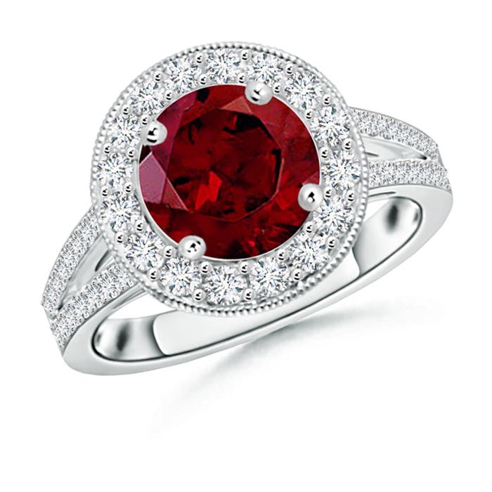 AAA - Garnet / 2.86 CT / 14 KT White Gold