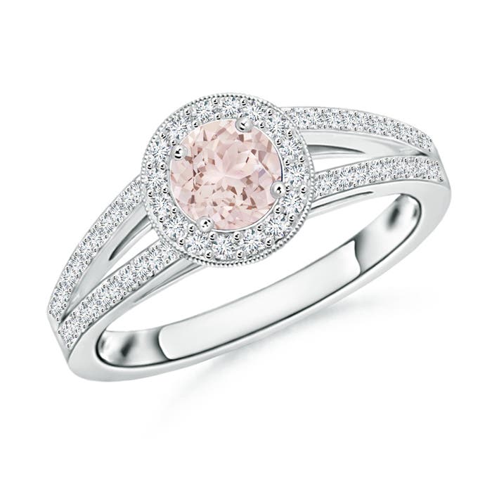 A - Morganite / 0.72 CT / 14 KT White Gold