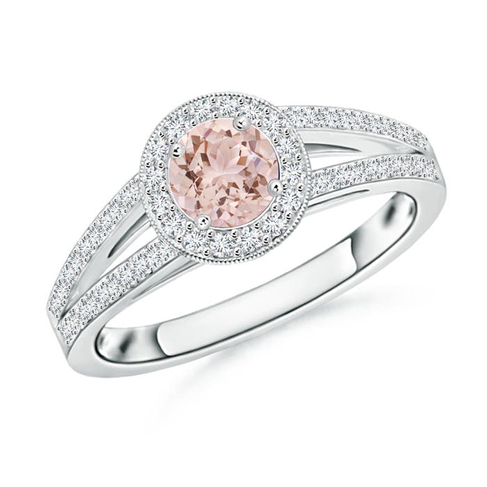 AAA - Morganite / 0.72 CT / 14 KT White Gold