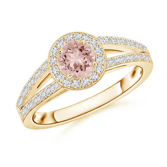 AAAA - Morganite / 0.72 CT / 14 KT Yellow Gold