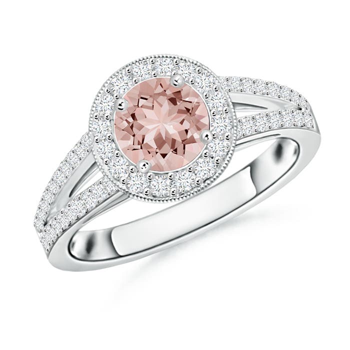 AAAA - Morganite / 1.15 CT / 14 KT White Gold