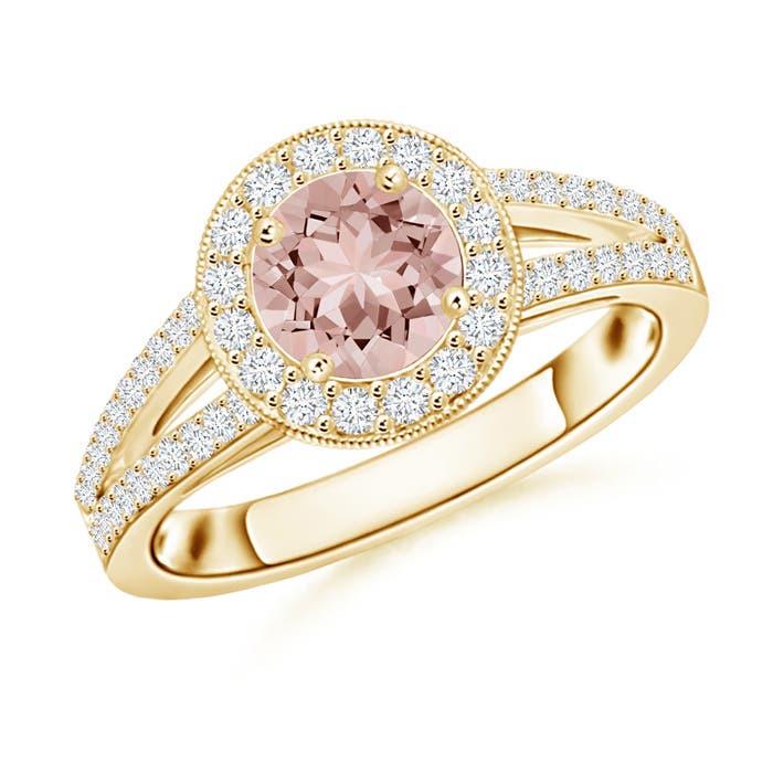 AAAA - Morganite / 1.15 CT / 14 KT Yellow Gold